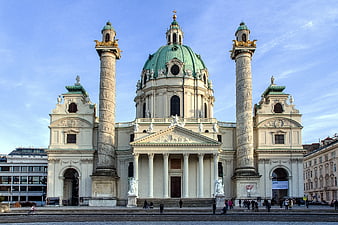 Karlskirche Vienna Baroque Church with Columns and Dome