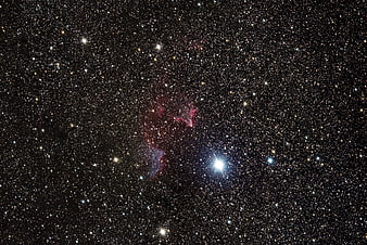 Deep Space Astrophotography of Star Cluster and Nebula
