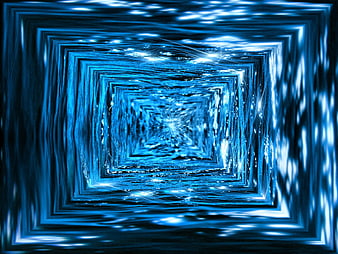 Abstract Blue Water Tunnel Background