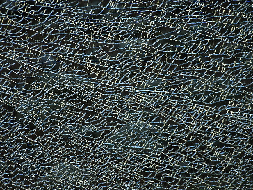 Close-up texture of shattered safety glass pattern