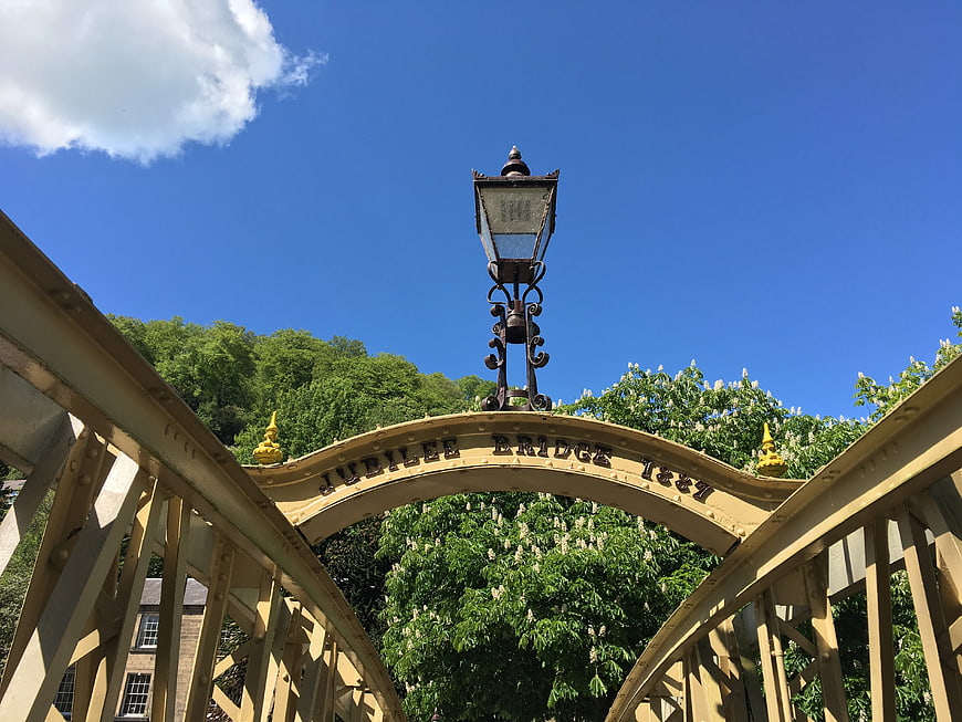 Jubilee Bridge 1887 Archway with Vintage Lamp Post