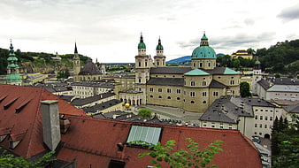 Salzburg Cathedral and Old Town Panorama Austria