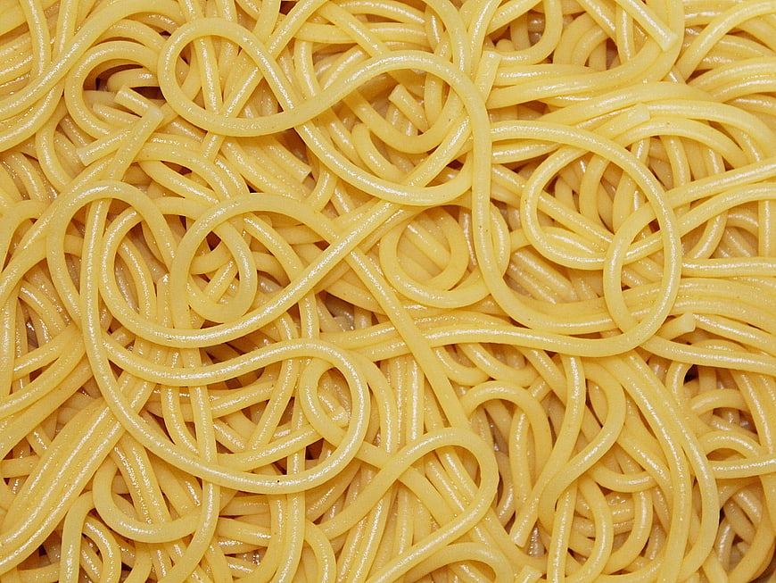 Close-up of cooked spaghetti pasta texture background