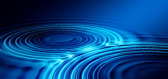 Abstract Blue Water Ripples and Concentric Waves Background