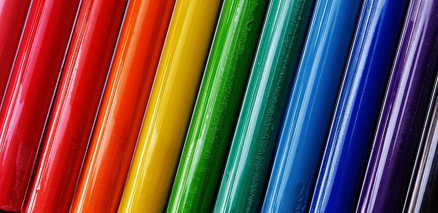Colorful Rainbow Plastic Tubes Diagonal Pattern