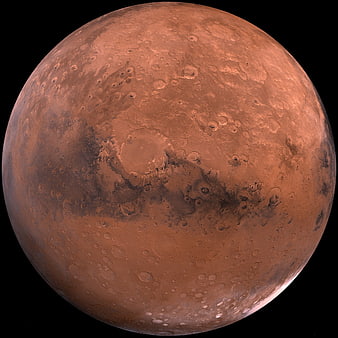 Full Disk View of Mars Planet in Space