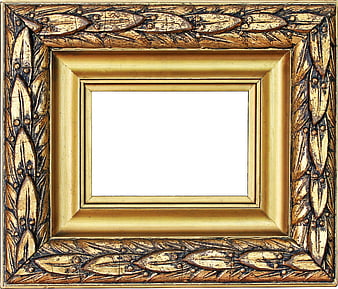 Antique Gold Ornate Picture Frame with White Background