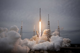 SpaceX Falcon 9 Rocket Launch with Massive Smoke Plume
