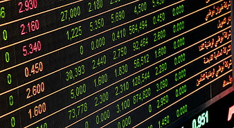 Digital Stock Market Ticker Board with Financial Data