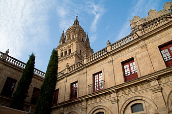 Salamanca Cathedral Tower and Courtyard Architecture in Spain