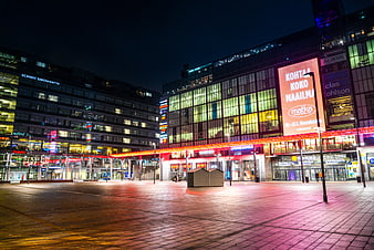 Night view of Kamppi shopping center in Helsinki