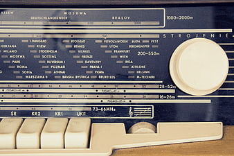 Vintage Retro Radio Tuner Dial Close-Up