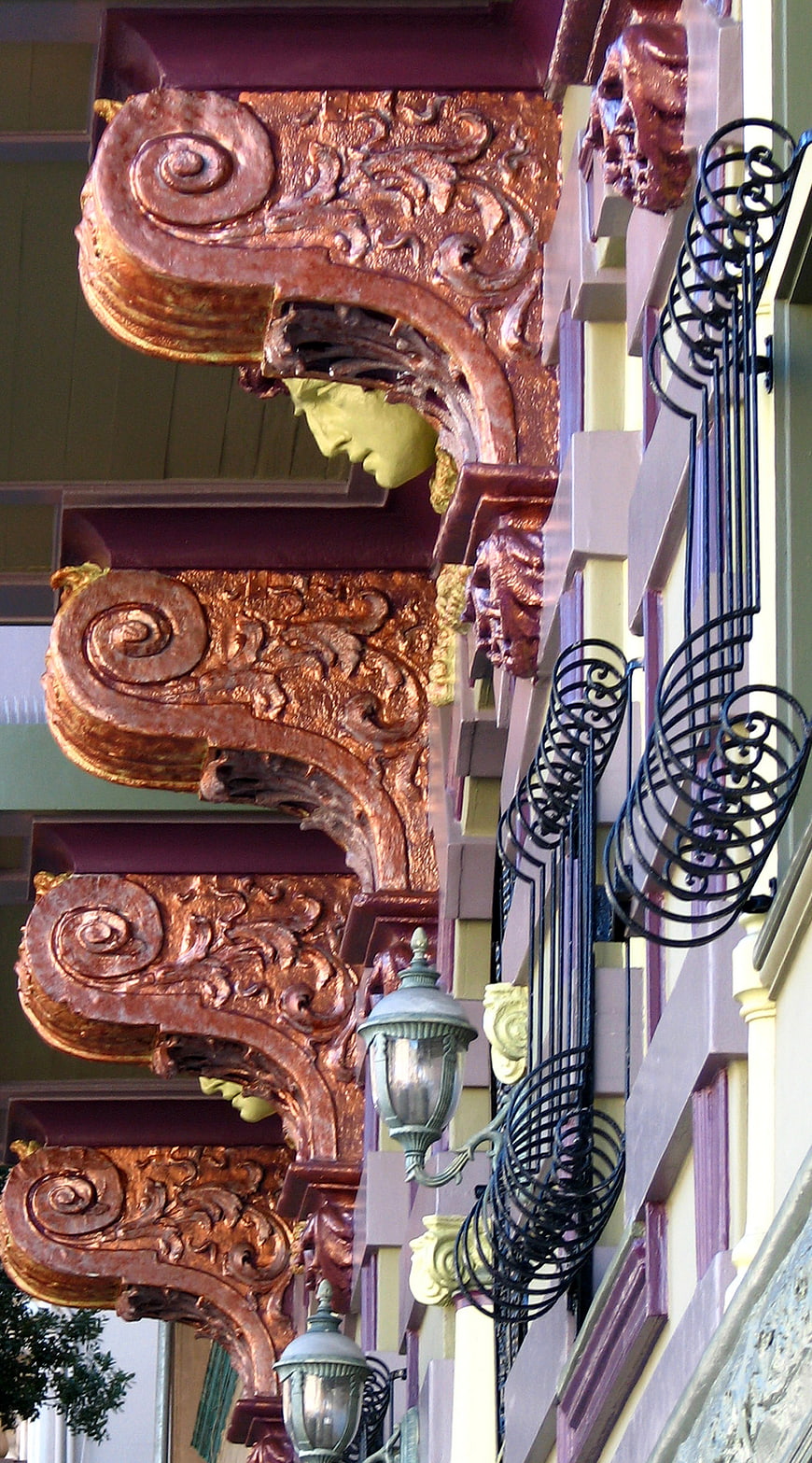 Ornate New Orleans Balcony Brackets and Ironwork