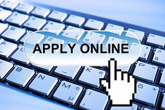 Apply Online Button on Computer Keyboard with Cursor
