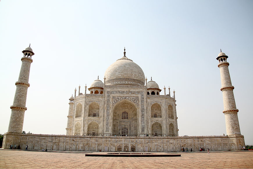 Front View of Taj Mahal in Agra, India