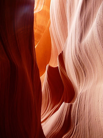 Sunlit Antelope Canyon Sandstone Walls