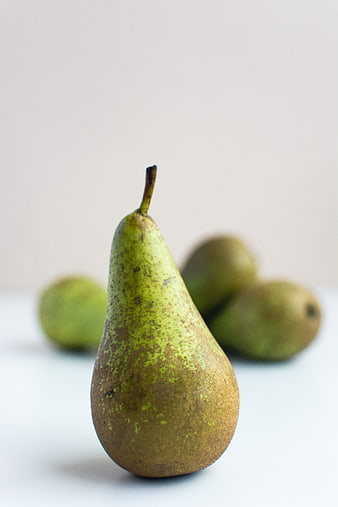 Fresh Green Pear on White Background
