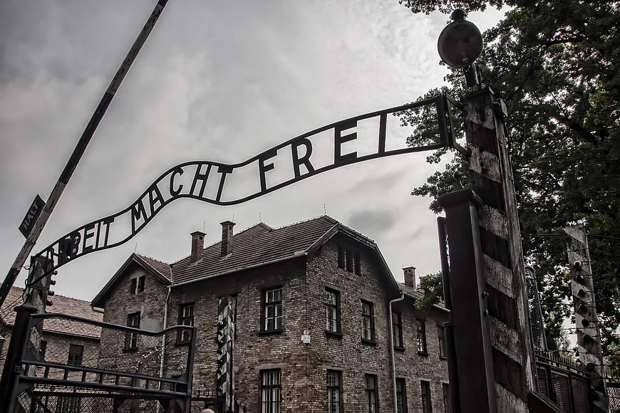 Arbeit Macht Frei Gate at Auschwitz I Memorial in Poland