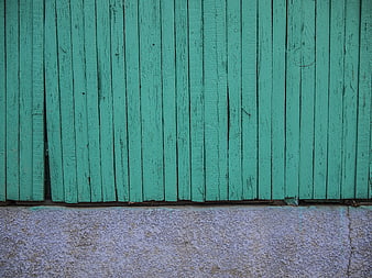 Weathered Green Wooden Fence Planks Texture Background