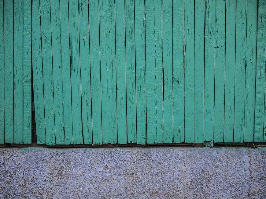 Weathered Green Wooden Fence Planks Texture Background