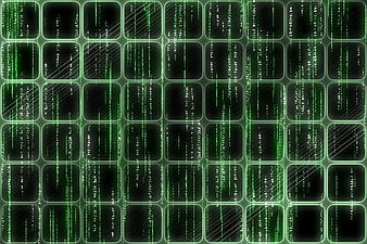 Abstract Green Digital Code Matrix Background