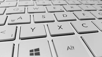 Close-up of white computer keyboard keys