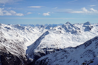 Snowy Mountain Peaks in the Austrian Alps