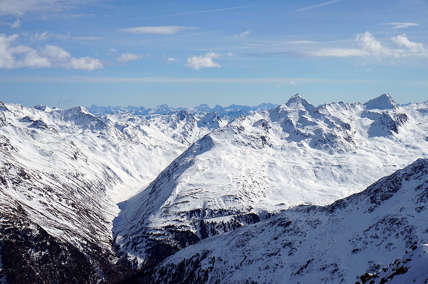Snowy Mountain Peaks in the Austrian Alps