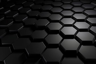 Abstract 3D Black Hexagon Geometric Pattern Background