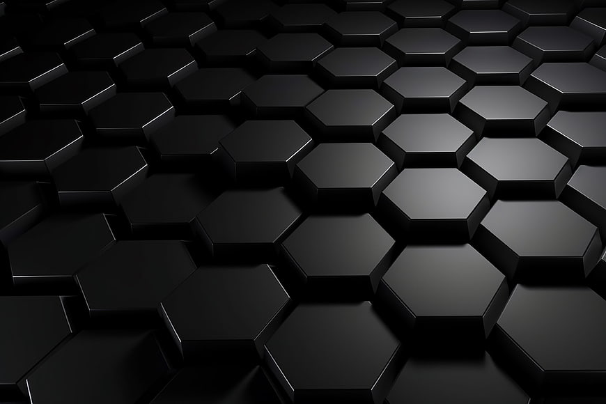 Abstract 3D Black Hexagon Geometric Pattern Background