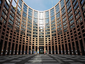 European Parliament Building Courtyard Architecture in Strasbourg