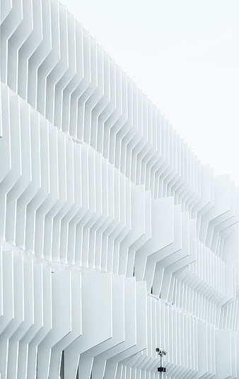 Modern White Geometric Building Facade Architecture