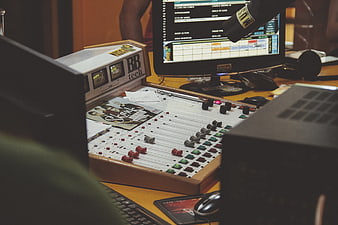 Radio Studio Sound Mixer and Broadcasting Equipment