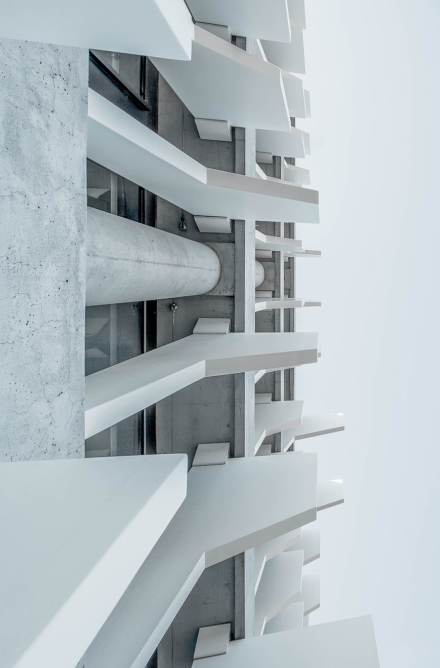 Modern White Concrete Architecture Abstract Perspective