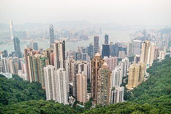 Hong Kong Cityscape With Skyscrapers And Victoria Harbour
