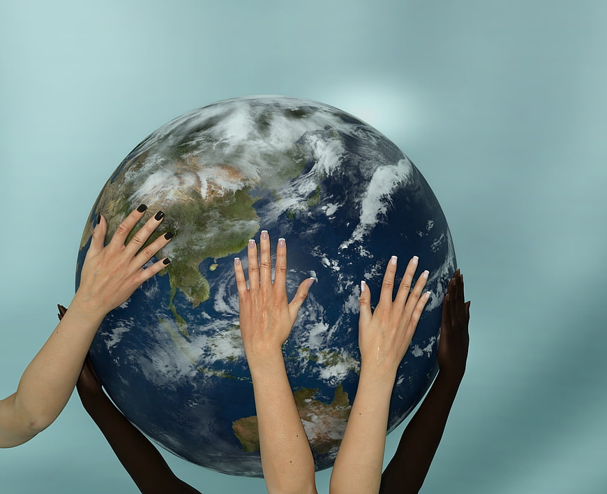 Diverse Hands Holding Earth Globe Concept