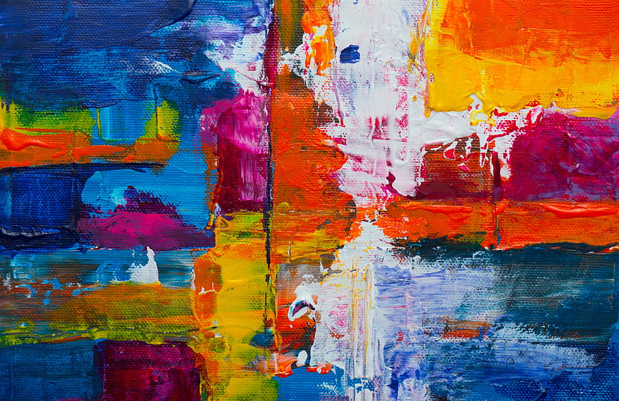 Vibrant Abstract Acrylic Painting with Thick Textured Brushstrokes