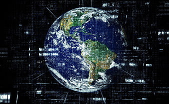 Digital Earth Globe With Data Code Overlay