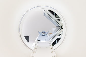 Modern MRI Scanner Interior View Through Circular Opening