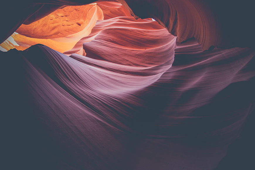Abstract Antelope Canyon Sandstone Texture with Light Beams