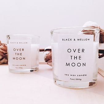 Minimalist Soy Wax Candles with Cotton Stalks