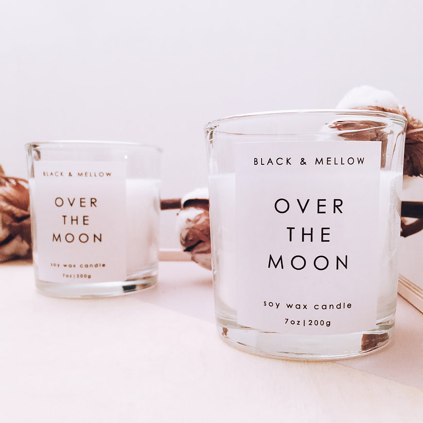Minimalist Soy Wax Candles with Cotton Stalks