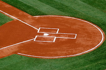 Aerial View of Baseball Home Plate and Batter's Box