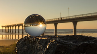 Crystal Ball Photography of Brighton West Pier at Sunrise