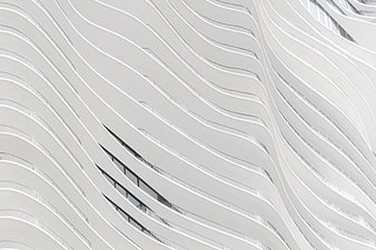 Abstract White Wavy Modern Building Facade Architecture