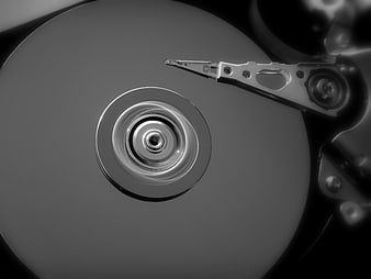 Close-up of Hard Drive Platter and Read-Write Head