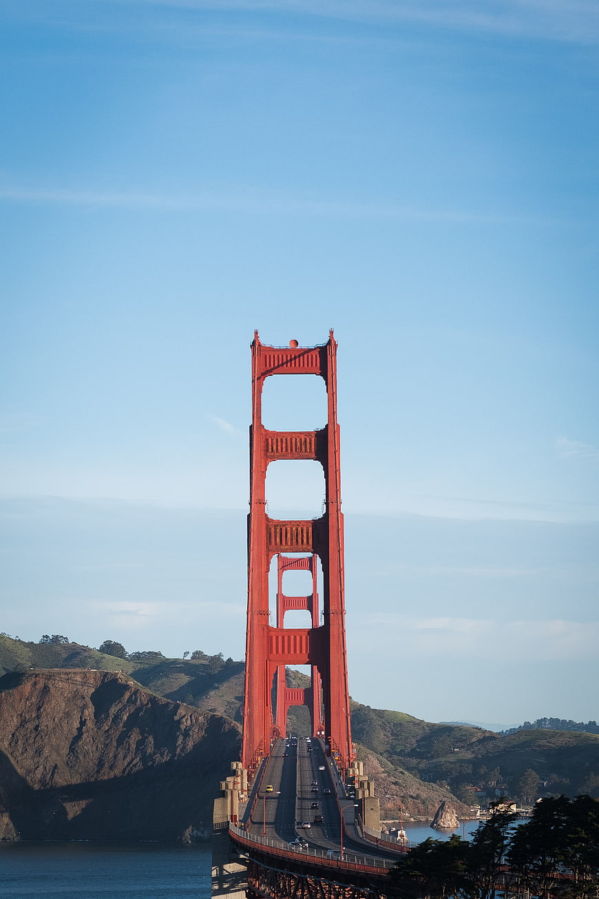 Golden Gate Bridge Tower Against Blue Sky