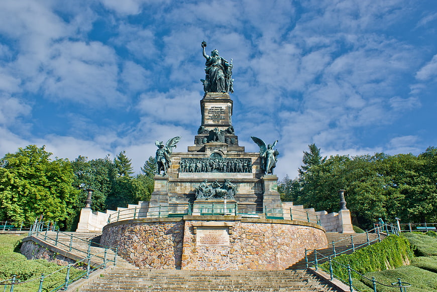Nelson Monument in Edinburgh with Blue Sky and Clouds