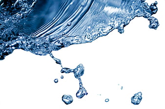 Dynamic Blue Water Splash on White Background