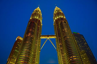 Petronas Twin Towers Night View Kuala Lumpur Malaysia